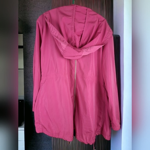Steve Madden Pink Zip Front Long Raincoat - Picture 3 of 13